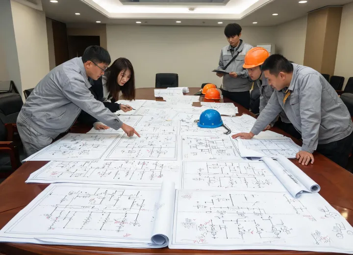 Team reviewing switchgear schedules