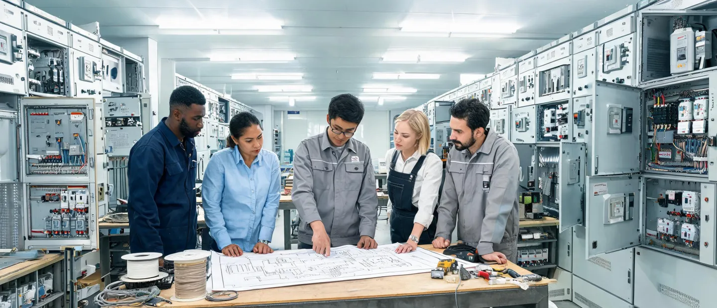 Switchgear application support team in a panel workshop